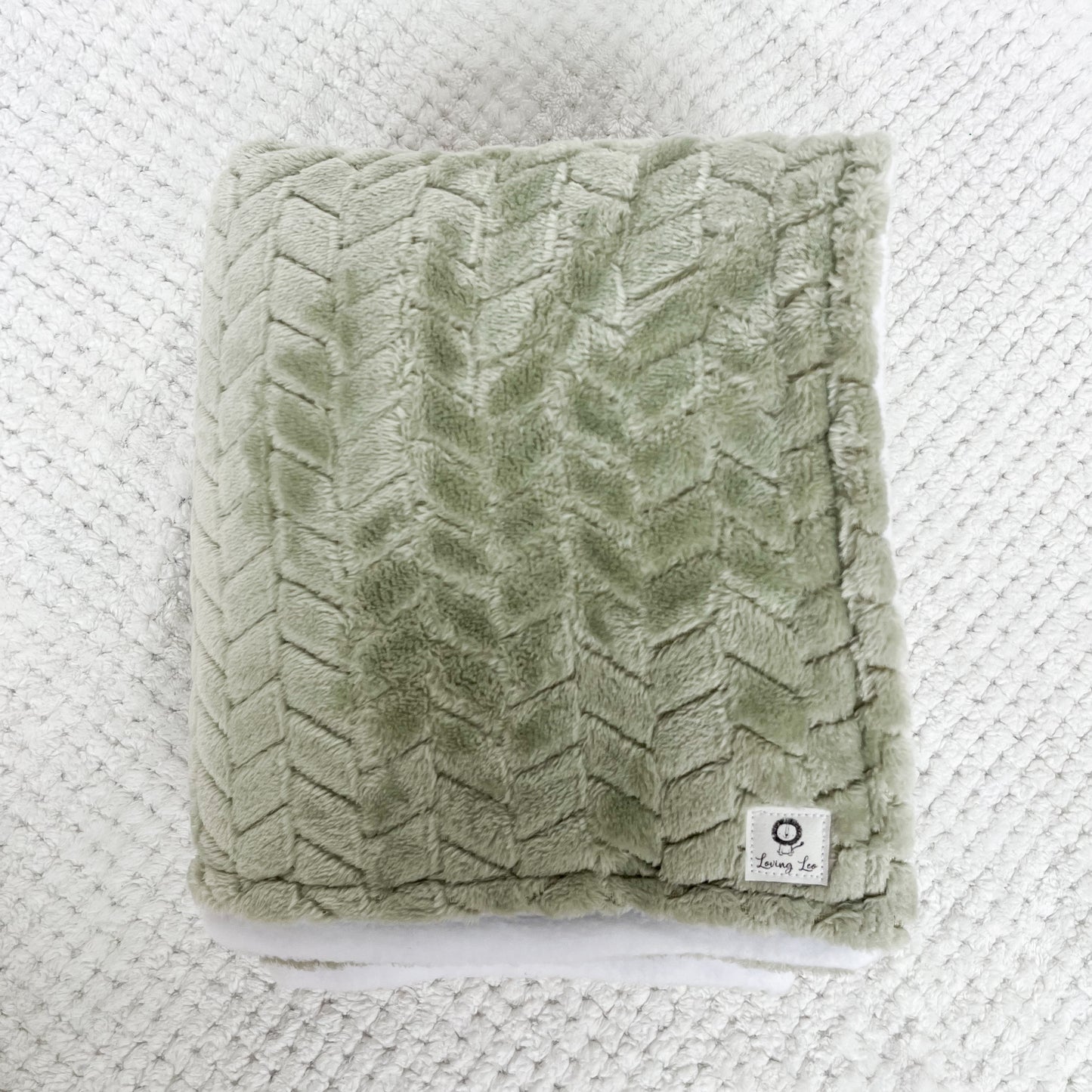 Herringbone Sage Large Crib Size Blanket