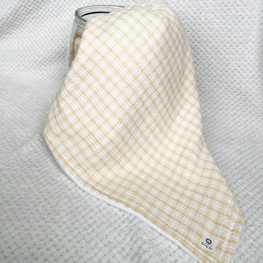 Yellow Plaid Large Crib Size Blanket