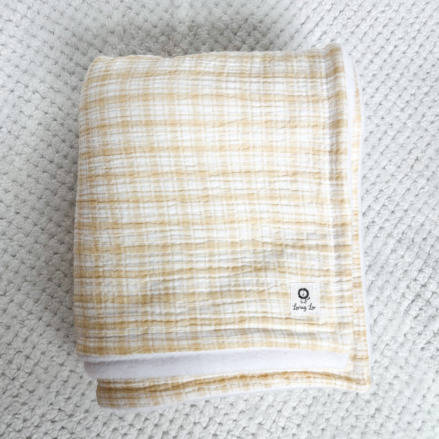 Yellow Plaid Large Crib Size Blanket