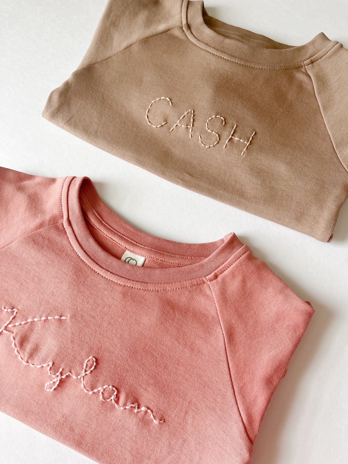 Custom Embroidered Name | Organic Baby and Kids Portland Pullover - Natural